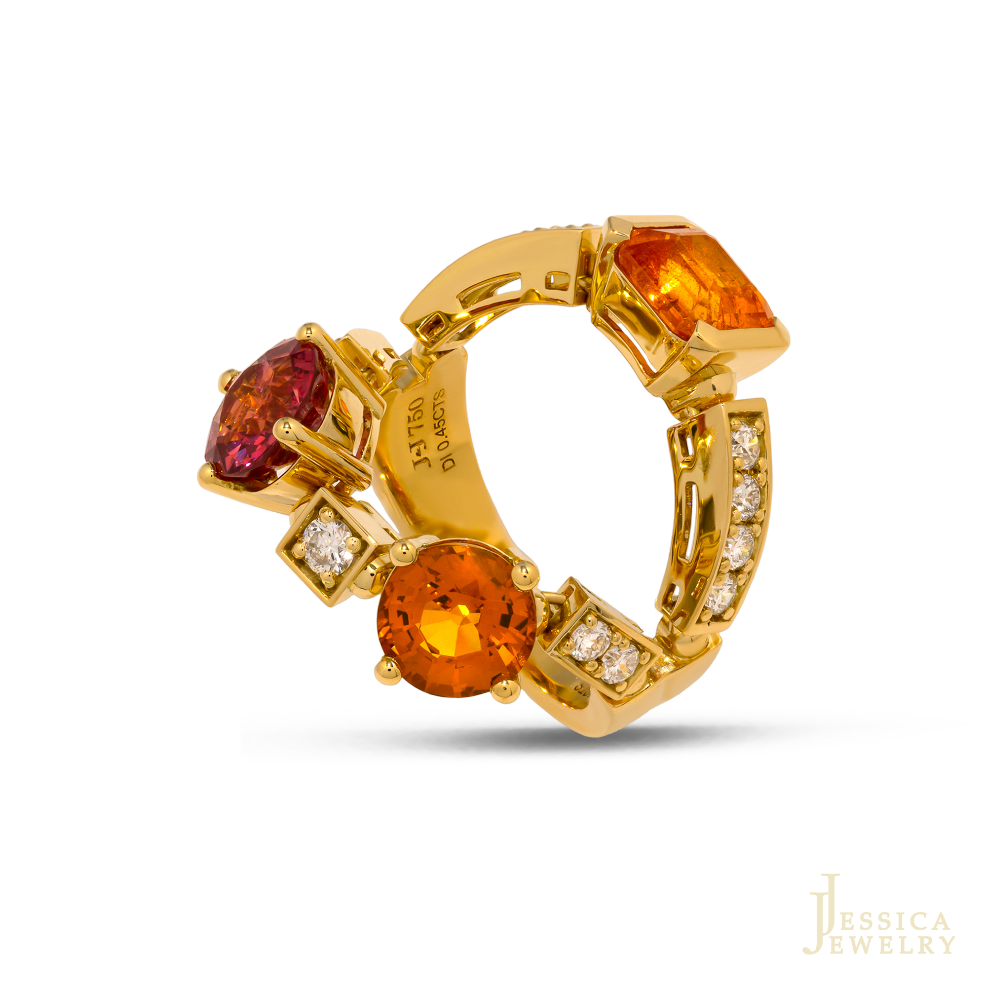 NHẪN SPESSARTITE GARNET - SPINEL- CITRINE